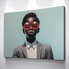 Load image into Gallery viewer, African Wall Art | Abstract African art | Canvas Wall Art | African American Boy Bubblegum Glasses Abstract