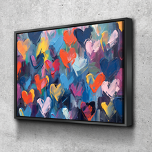Load image into Gallery viewer, Love Hearts Paint Graffiti Canvas Wall Art | Pop Art Wall Art