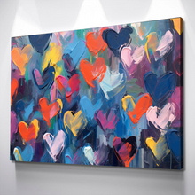 Load image into Gallery viewer, Love Hearts Paint Graffiti Canvas Wall Art | Pop Art Wall Art