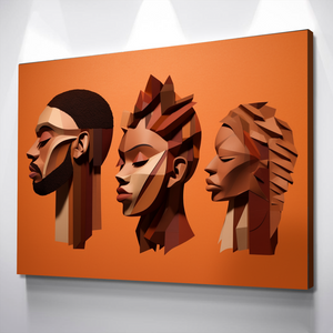 African American Wall Art | African Canvas Art | Canvas Wall Art | Black History Month Faces Family Canvas Art