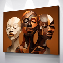Load image into Gallery viewer, African American Wall Art | African Canvas Art | Canvas Wall Art | Black History Month Women Faces Canvas Art v4