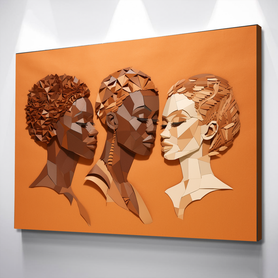African American Wall Art | African Canvas Art | Canvas Wall Art | Black History Month Women Faces Canvas Art v5