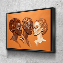 Load image into Gallery viewer, African American Wall Art | African Canvas Art | Canvas Wall Art | Black History Month Women Faces Canvas Art v5