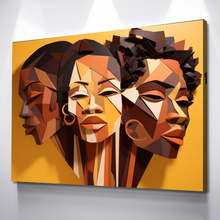 Load image into Gallery viewer, African American Wall Art | African Canvas Art | Canvas Wall Art | Black History Month Women Faces Canvas Art v6