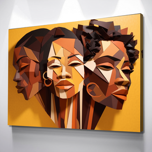 African American Wall Art | African Canvas Art | Canvas Wall Art | Black History Month Women Faces Canvas Art v6
