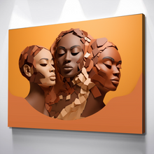 Load image into Gallery viewer, African American Wall Art | African Canvas Art | Canvas Wall Art | Black History Month Women Faces Canvas Art v2