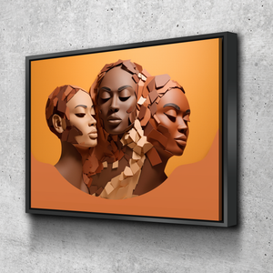 African American Wall Art | African Canvas Art | Canvas Wall Art | Black History Month Women Faces Canvas Art v2