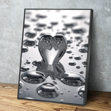 Load image into Gallery viewer, Heart Drop Splash Bathroom Wall Art | Bathroom Wall Decor | Bathroom Canvas Art Prints | Canvas Wall Art v5