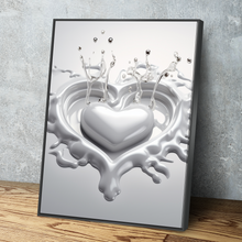 Load image into Gallery viewer, Heart Drop Splash Bathroom Wall Art | Bathroom Wall Decor | Bathroom Canvas Art Prints | Canvas Wall Art v4