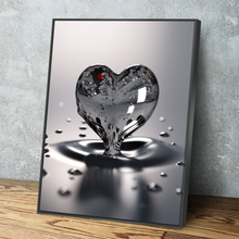 Load image into Gallery viewer, Heart Drop Splash Bathroom Wall Art | Bathroom Wall Decor | Bathroom Canvas Art Prints | Canvas Wall Art v2