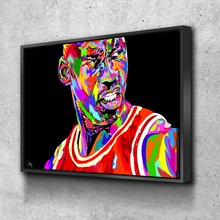 Load image into Gallery viewer, TECHNODROME1 Pop Art Canvas Prints | African American Wall Art | African Canvas Art |  Goat MJ Jordan Chicago Basketball Legend Dunk Contest | Canvas Wall Art