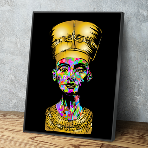 TECHNODROME1 Pop Art Canvas Prints | African American Wall Art | African Canvas Art | Queen Nefertiti | Canvas Wall Art