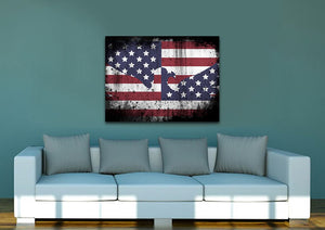 American Flag and Bald Eagle Blended Together Multi Panel Canvas Wall Art Painting Decor
