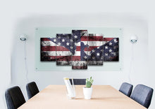 Load image into Gallery viewer, American Flag and Bald Eagle Blended Together Multi Panel Canvas Wall Art Painting Decor