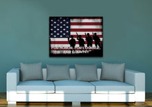 Load image into Gallery viewer, Honor Courage Country American Flag Wall Art Canvas