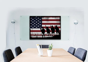 Honor Courage Country American Flag Wall Art Canvas