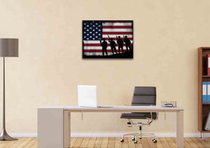 American Flag and 4 US Army Marines Wall Art Canvas Painting Decor home office