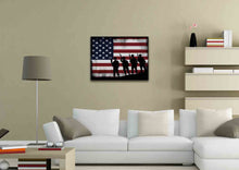 Load image into Gallery viewer, American Flag and 4 US Army Marines Wall Art Canvas Painting Decor