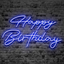 Load image into Gallery viewer, Happy Birthday Neon Sign | Custom Neon Sign | Neon Sign | Handmade Neon Sign | Neon Wall Art | Led Home Decor | Bar Sign | Night Lights