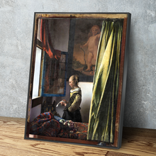 Load image into Gallery viewer, Girl Reading a Letter at an Open Window by Johannes Vermeer, Canvas Wall Art Painting Reproduction Ready to Hang