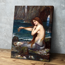 Load image into Gallery viewer, The Mermaid John William Waterhouse Art Print Portrait Vintage Poster Canvas Wall Art Décor Gift
