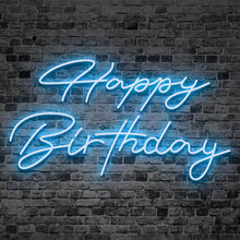 Load image into Gallery viewer, Happy Birthday Neon Sign | Custom Neon Sign | Neon Sign | Handmade Neon Sign | Neon Wall Art | Led Home Decor | Bar Sign | Night Lights