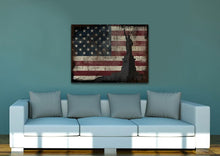 Load image into Gallery viewer, Statue of Liberty with Rustic American Flag Multi Panel Canvas Wall Art Painting Decor