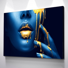 Load image into Gallery viewer, Liquid Gold Makeup Landscape Bathroom Wall Art | Living Room Wall Art | Bathroom Wall Decor | Bathroom Canvas Art Prints | Canvas Wall Art