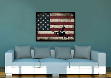 Load image into Gallery viewer, Military Helicopter with American Flag Multi Panel Canvas Wall Art Painting Decor