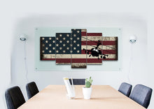 Load image into Gallery viewer, Military Helicopter with American Flag Multi Panel Canvas Wall Art Painting Decor