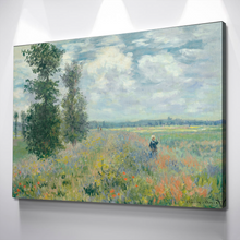 Load image into Gallery viewer, Poppy Fields near Argenteuil (1875) by Claude Monet Canvas Wall Art Reproduction Print