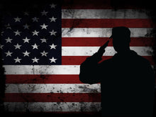 Load image into Gallery viewer, Salute with American Flag-1 panel 18x24
