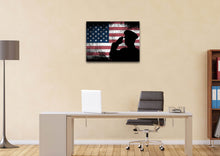 Load image into Gallery viewer, Rustic American Flag and US Military Officer Wall Art Canvas Painting Decor