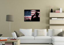 Load image into Gallery viewer, US Army Military Officer Saluting the Patriotic American Flag Wall Art Canvas