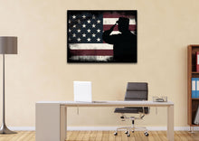 Load image into Gallery viewer, Rustic American Flag Salute wall art canvas painting decor home office