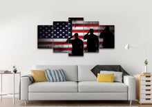 Load image into Gallery viewer, 3 US Marines Saluting the American Flag Military Patriotic Army Wall Art 