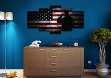 Load image into Gallery viewer, US Marine Saluting the American Flag Military Wall Art Canvas Painting Decor