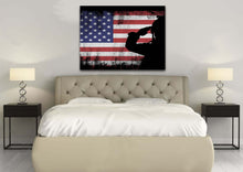 Load image into Gallery viewer, US Army Marine Saluting the American Flag Patriotic Military Wall Art Canvas 