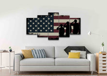 Load image into Gallery viewer, Army Rangers Navy Seals Marines Salute Patriotic American Flag Wall Art Canvas Painting Decor