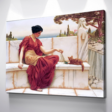 Load image into Gallery viewer, The Tease 1901 John William Godward The Favourite Art Print Portrait Vintage Poster Canvas Wall Art Décor Gift
