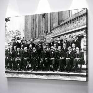 Solvay Conference 1927 Poster, Einstein, Curie, Schrödinger, Heisenberg, Bohr, Planck, Vintage Physics Poster Science Photo Print