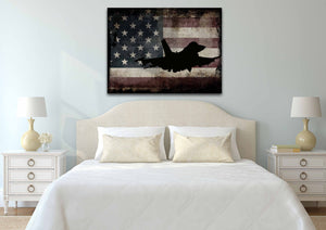 US Airforce Fighter Jet Airplane with American Flag Canvas Wall Art Painting bed room