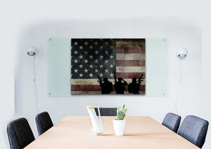 US Army Brotherhood with American Flag Wall Art Canvas Painting Decor