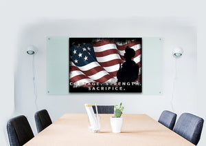 Courage Strength Sacrifice American Flag Wall Art Canvas