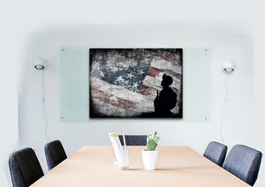 Respect to Our American Flag Multi Panel Canvas Wall Art Painting Decor