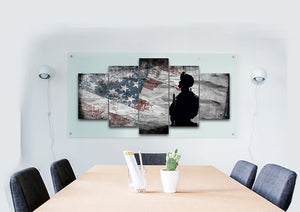 Respect to Our American Flag Multi Panel Canvas Wall Art Painting Decor