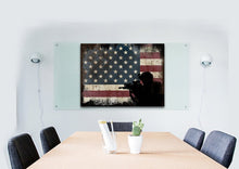 Load image into Gallery viewer, Soldier Ready to Protect the American Flag Multi Panel Canvas Wall Art Painting Decor