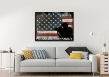 Load image into Gallery viewer, Proud Military Family with American Flag Patriotic Wall Art Canvas