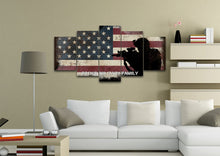 Load image into Gallery viewer, Proud Military Family with American Flag Patriotic Wall Art Canvas