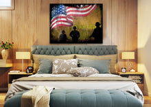 Load image into Gallery viewer, Army of Brothers with American Flag Multi Panel Canvas Wall Art Painting Decor